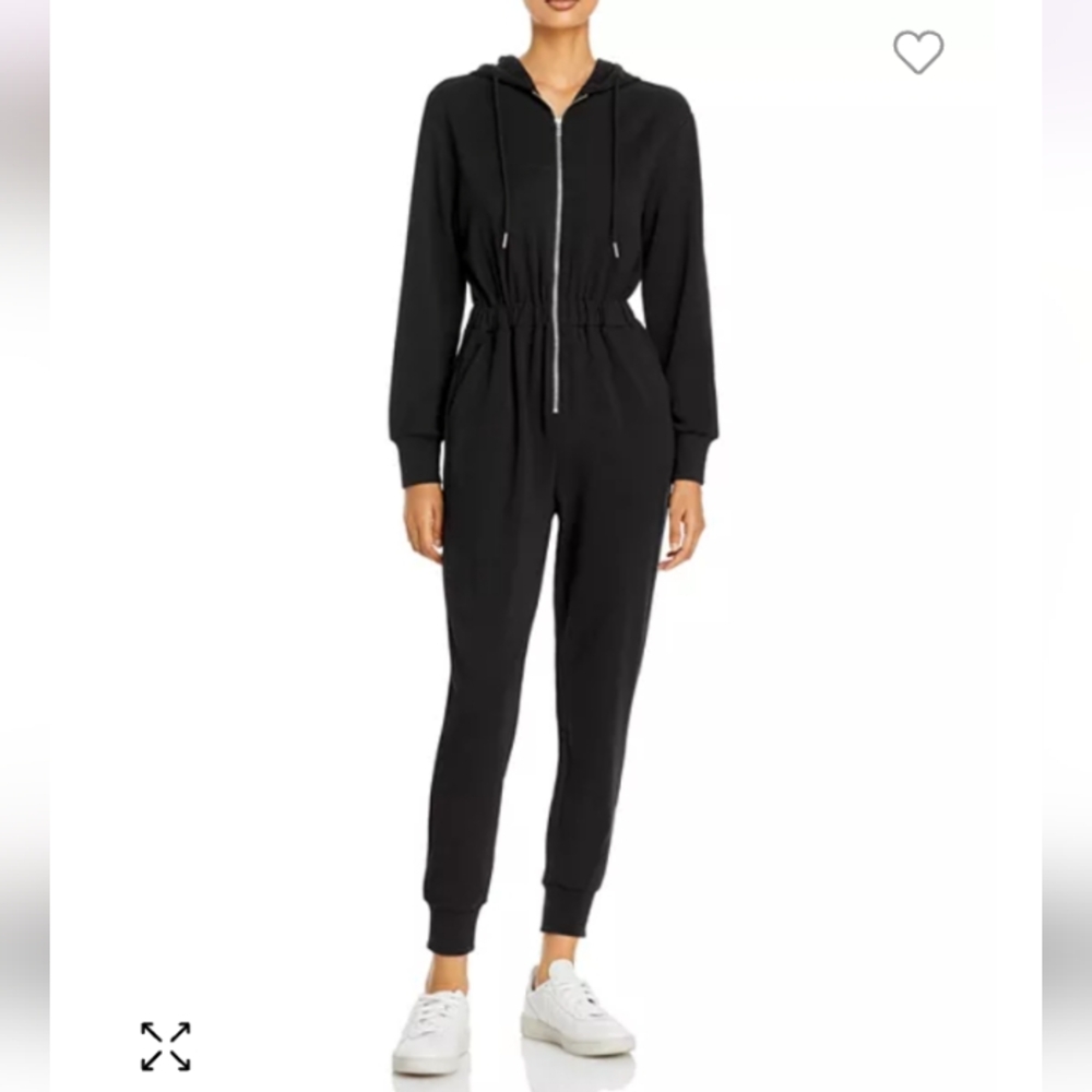 WeWoreWhat relaxed fit Hooded Lounge long sleeve fleece Jumpsuit